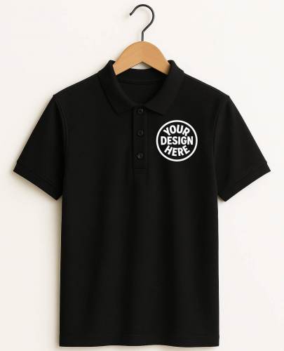 Black Custom Polo T-Shirt by AJGAR com