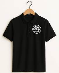 Black Custom Polo T-Shirt by AJGAR com