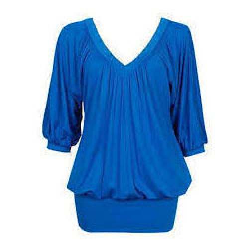 Plain Blue ladies Peplum top