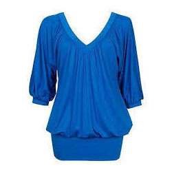Plain Blue ladies Peplum top