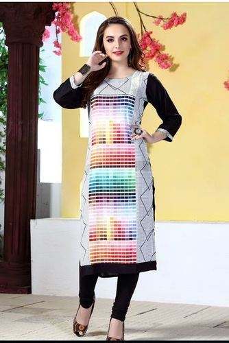 Digital Printed White Kurti