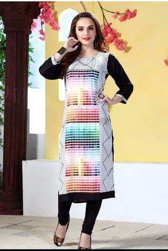 Digital Printed White Kurti by HIVA LIFESTYLES PVT LTD