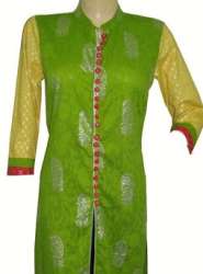cotton golden print kurti
