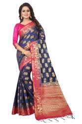 Cotton Silk Saree With Contrast Border