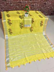 Pure Linen Embroidery Work Saree - Rutrang