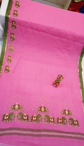Rich Cotton Silk Saree - Umber Hatti