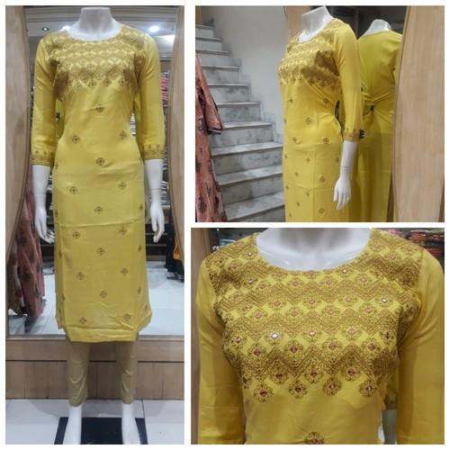 Straight Embroidery Kurti by SIDHI VINAYAK FASHION