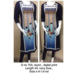 Rayon digital Printed Kurti 