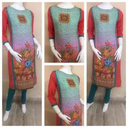 Readyamde Rayon Digital printed fancy Kurti 