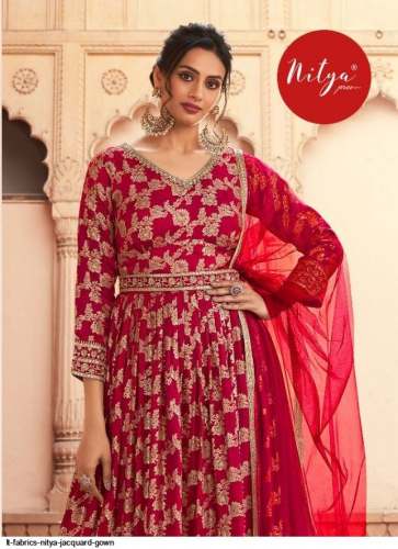 Party Wear Nitya Jacquard Gown by  LT Fabrics by LT Fabrics