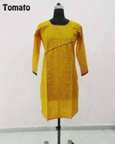 Yellow Cotton Kurtis by Myrah Fabrics LLP