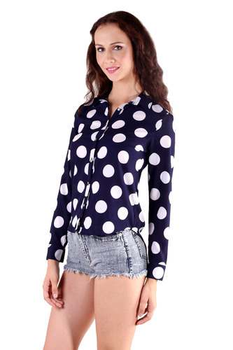 Fancy Polka Dot Ladies Shirt  by Gugg Designs Llp