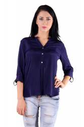 Plain Blue Formal Wear Girls Shirt 