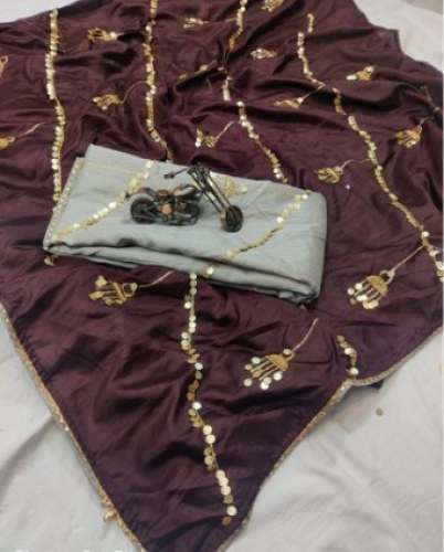 Buy Fancy Embroidery Sequence Saree At Wholesale