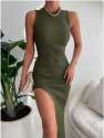 Green color Women Cotton desinger one piece Dress