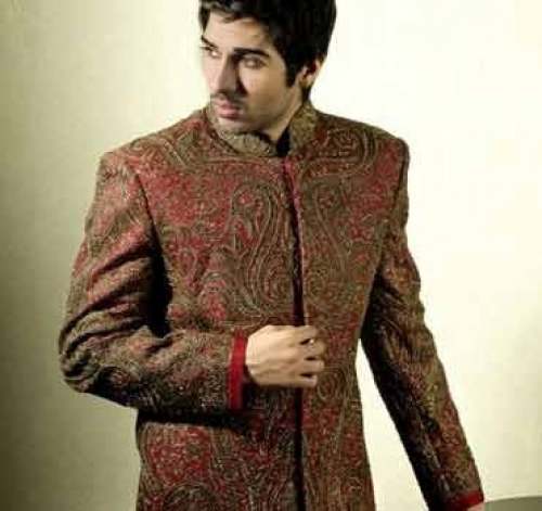 Embroidered Sherwani by Mushkan Fashion