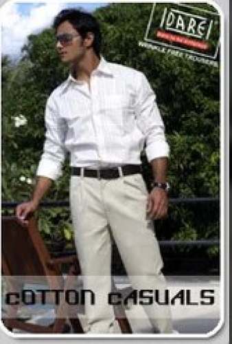 Off White Formal Cotton Trouser  by DARE FASHION PVT LTD