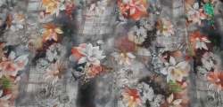 Gray flower Digital printed fabric