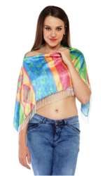 Ladies Western Printed Poncho 