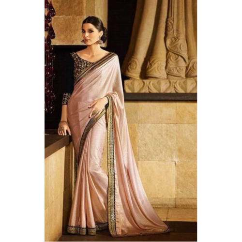 Stylish Lace Border Georgette Saree  by Universal Apparels Company