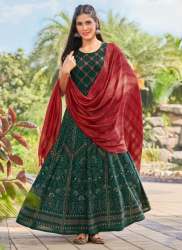 32617 Long Gown With Dupatta by Pankh Vol 2 Majisa