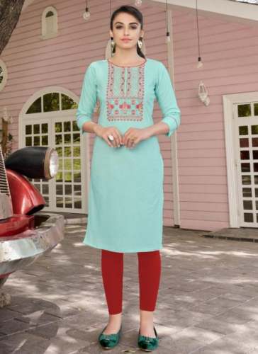 DN 32113 Cotton Straight Kurti by Karishma Vol 2  by Surat Wholesale Shop