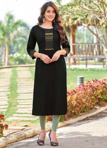 Hand Work Straight Kurti by Barbella Vol 9 Wooglee