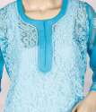 Fancy Sky Blue Chiken Kurti thumb 2