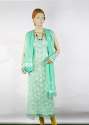 Light Green Unstitched Chikanakari Suit
