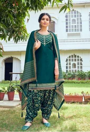 Get PATIALA HOUSE VOL 21 Jam Silk Suit For Ladies by Kessi Fabrics Pvt Ltd