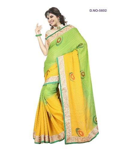 Designer Lace Bordered Embroidered saree