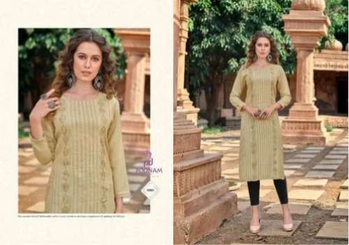 Ladies Fancy Casual Wear Rayon Kurtis  by Poonam Designer