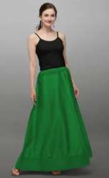 Ladies Poonam Green Casual Wear plain skirt 