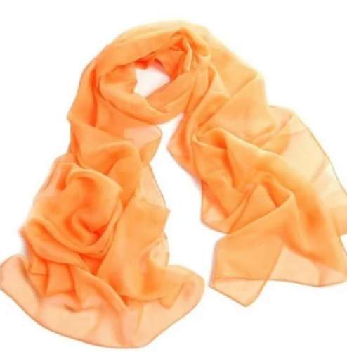 Orange Chiffon Silk Scarves by Kanchan Fabrics