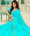 Buy Chiffon Sea Blue Saree By Laxmipati Saree thumb 1