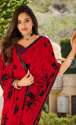 Buy Laxmipati Red And Black Georgette Saree thumb 1