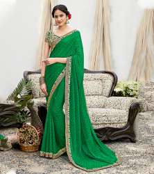Exclusive Chiffon Green Lace Border Saree