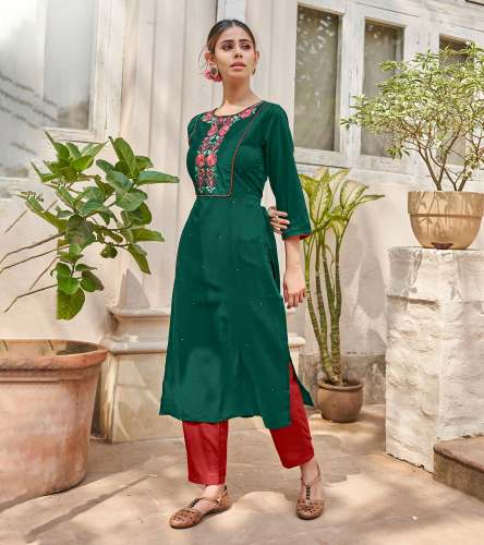 Rahini Embroidered Catalog Kurti by Laxmipati by Laxmipati Sarees