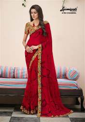 Red and Black georgette Saree
