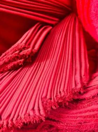 Red Polyester Plain Crepe Fabric by Tulsi International