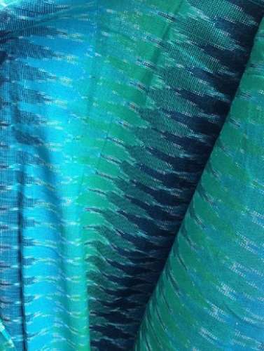 Blue Color Pure Cotton Ikat Fabric by J P HANDLOOM