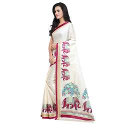 Get White Printed Saree By Riti Riwaz