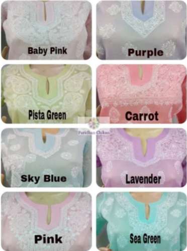 Lucknow  Embroidary chikan Cotton Tops