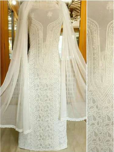 Lucknowi  chikan Georgette Exclusive Dresses