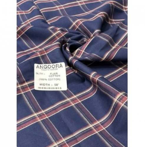 Pure Cotton Check Flair Fabric by Angoora Silk Mills