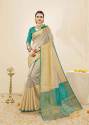 beige-and-green-color-cotton-handloom-silk-saree
