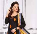 Black And Orange Color Salab Cotton Salwar Kameez thumb 1