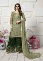 Green Color Organza Suit With Plazzo