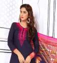 Navy Blue And Pink Salab Cotton Salwar Kameez thumb 1
