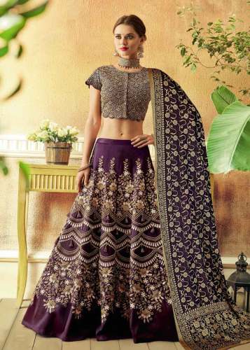 Purple Color Taffeta Silk Heavy Work Lehenga Choli